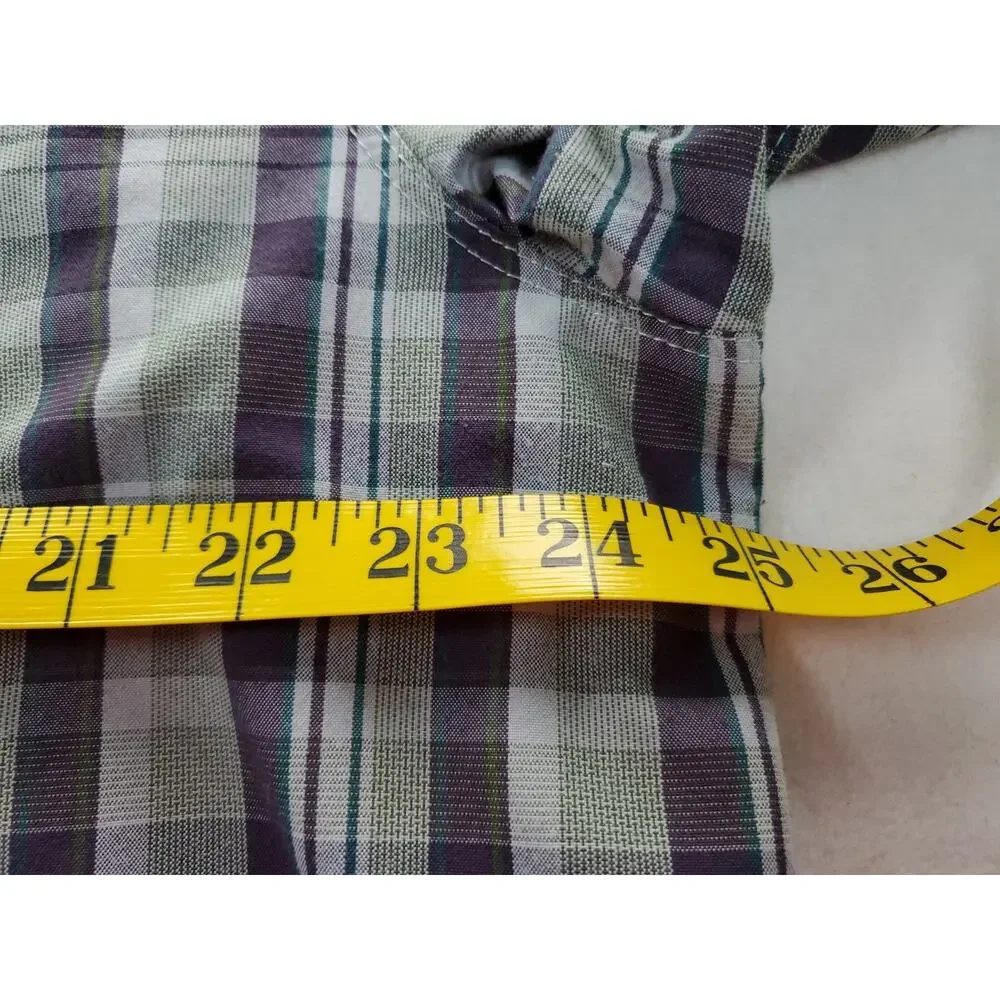 The North Face collared plaid men’s button front shirt
